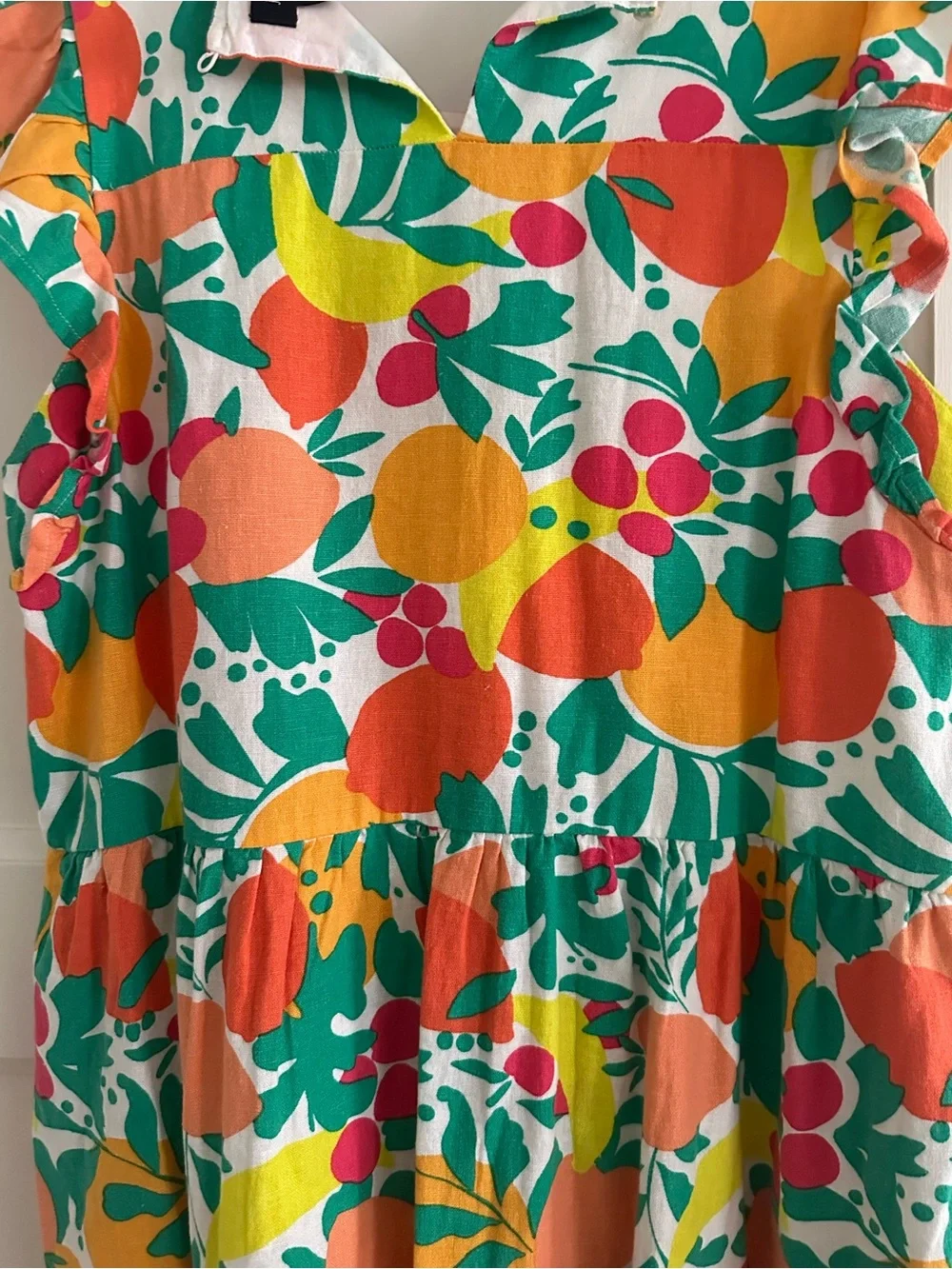 J. Crew Multicolor Floral Tiered Mini Dress with Ruffle Sleeves